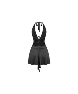 Myra Halter Mini Dress (Black)