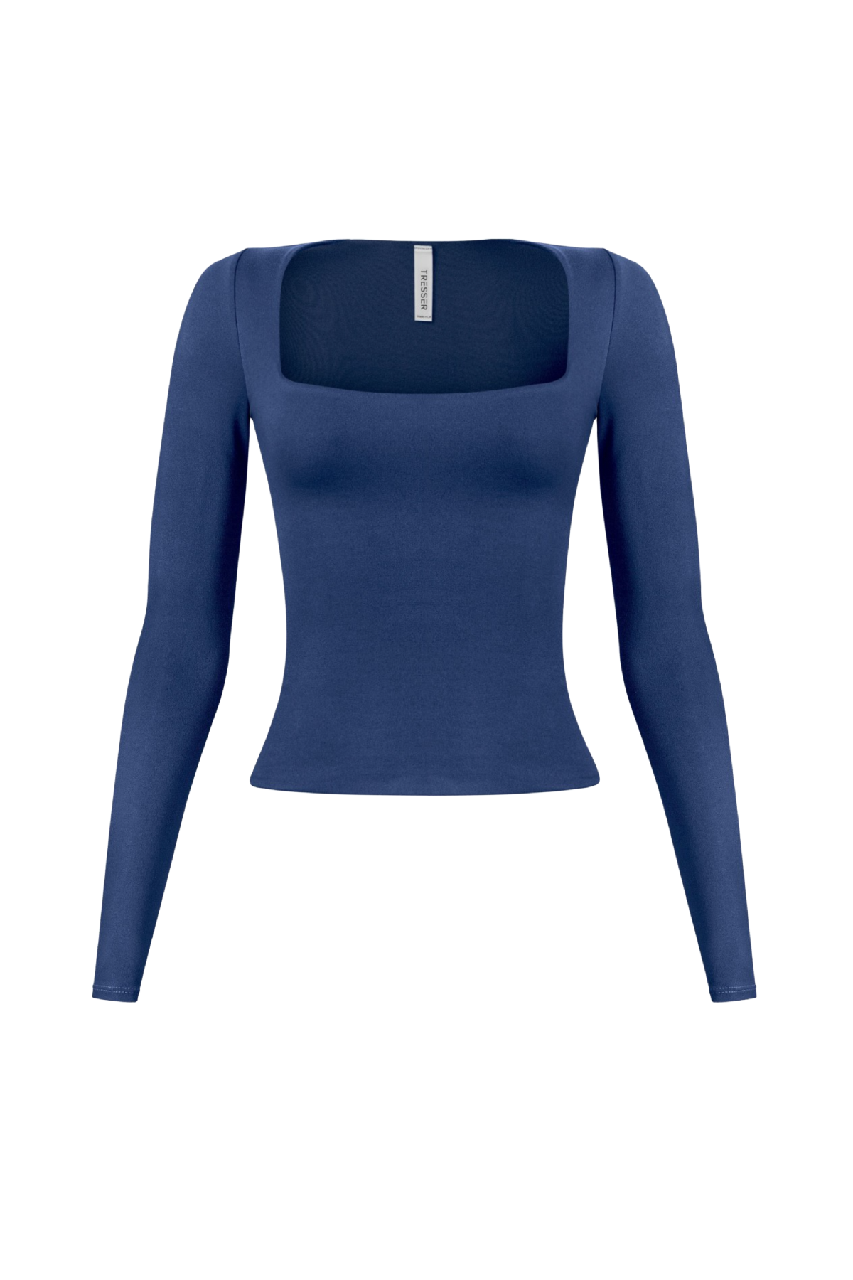 Cassie Long Sleeve Scoop Neck Top (Navy Blue)