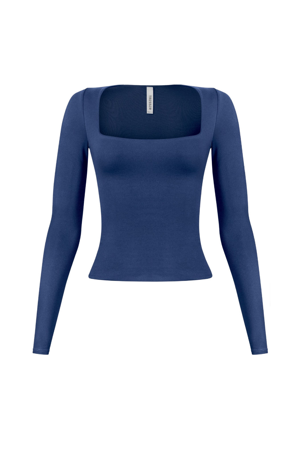 Cassie Long Sleeve Scoop Neck Top (Navy Blue)