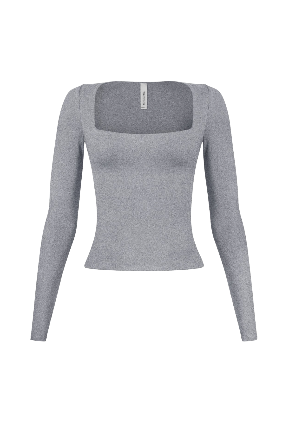 Cassie Long Sleeve Scoop Neck Top (Heather Grey)
