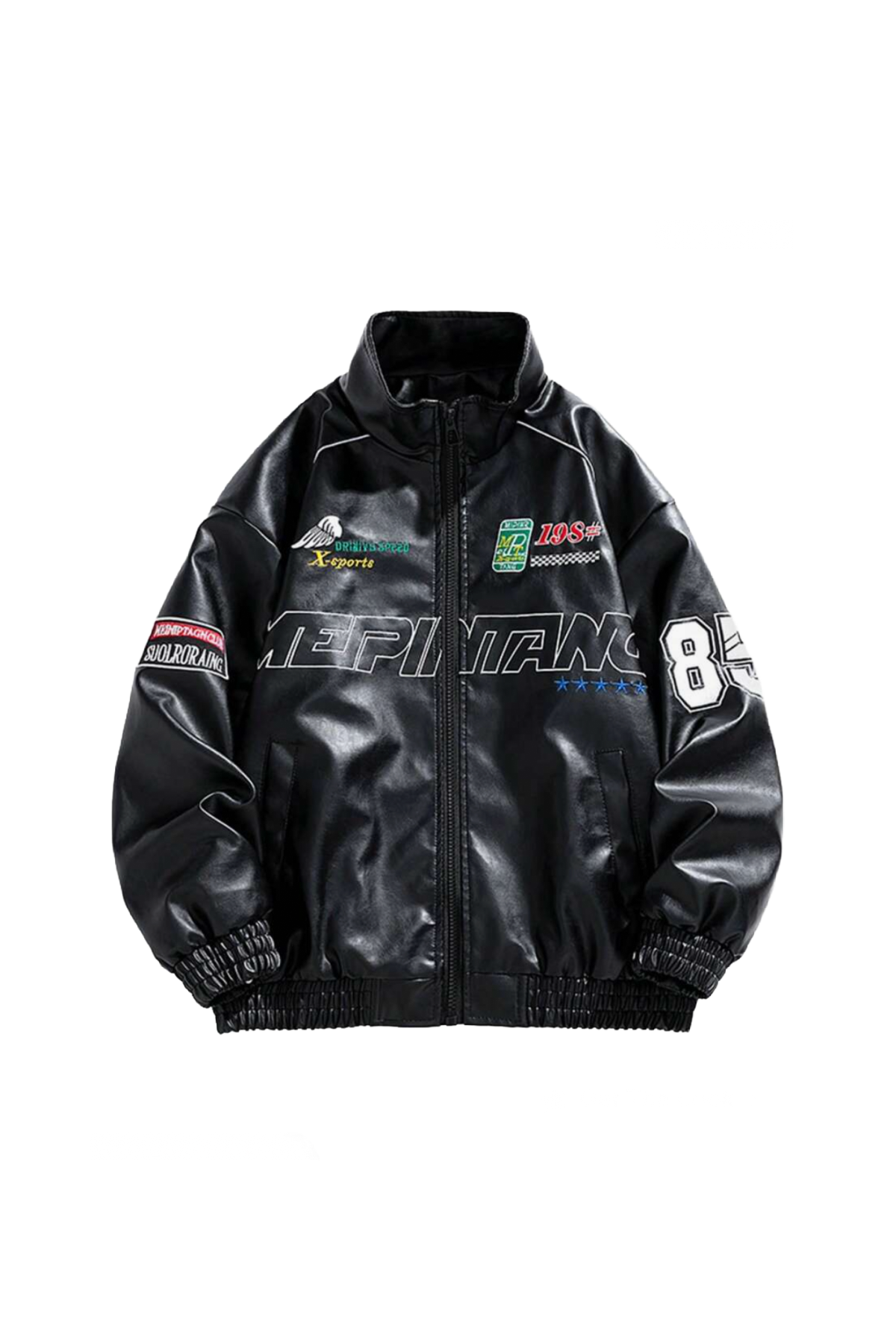 Caden Moto Leather Jacket (Black)