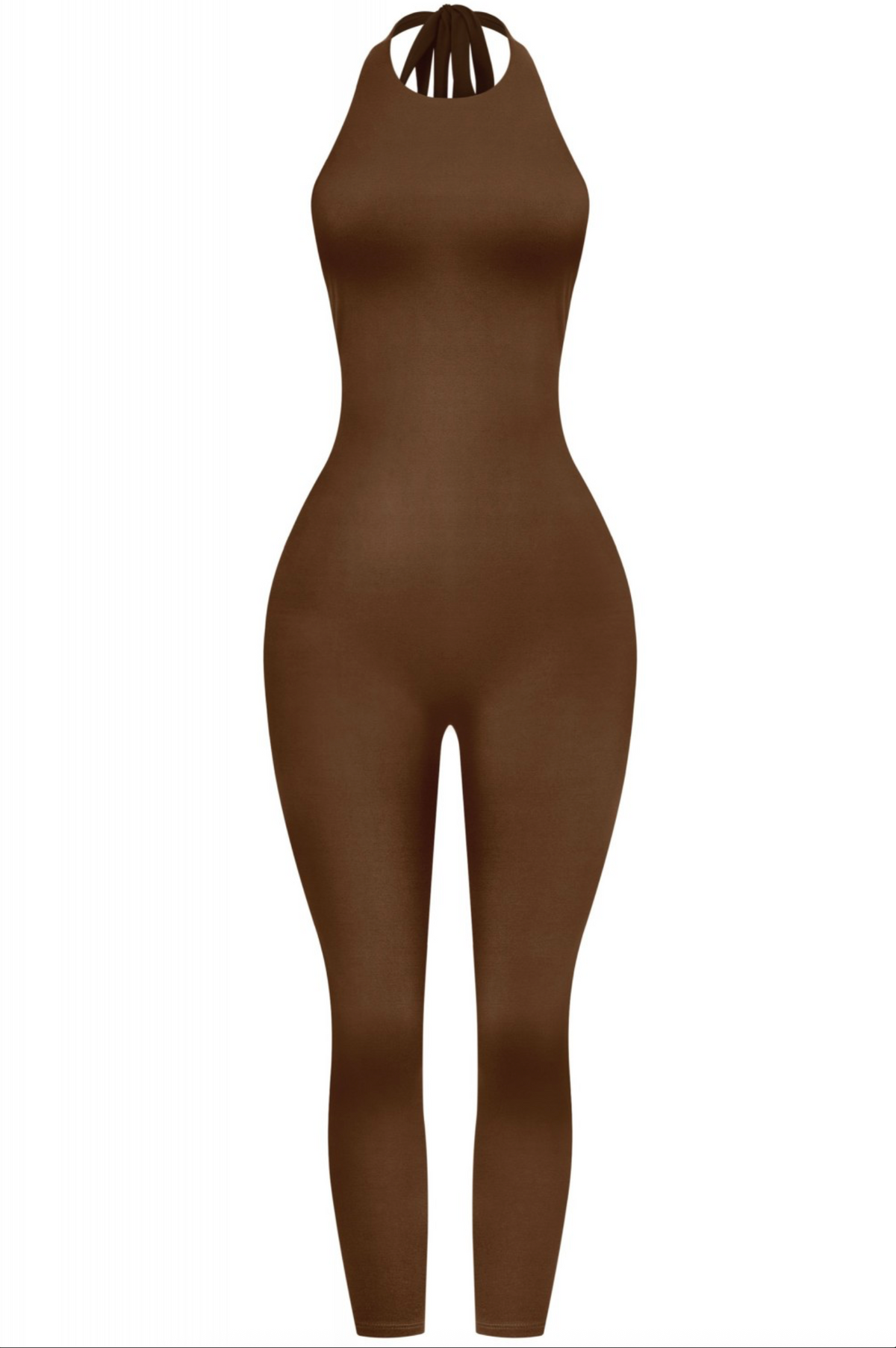 Yasmin Halter Jumpsuit (Brown)