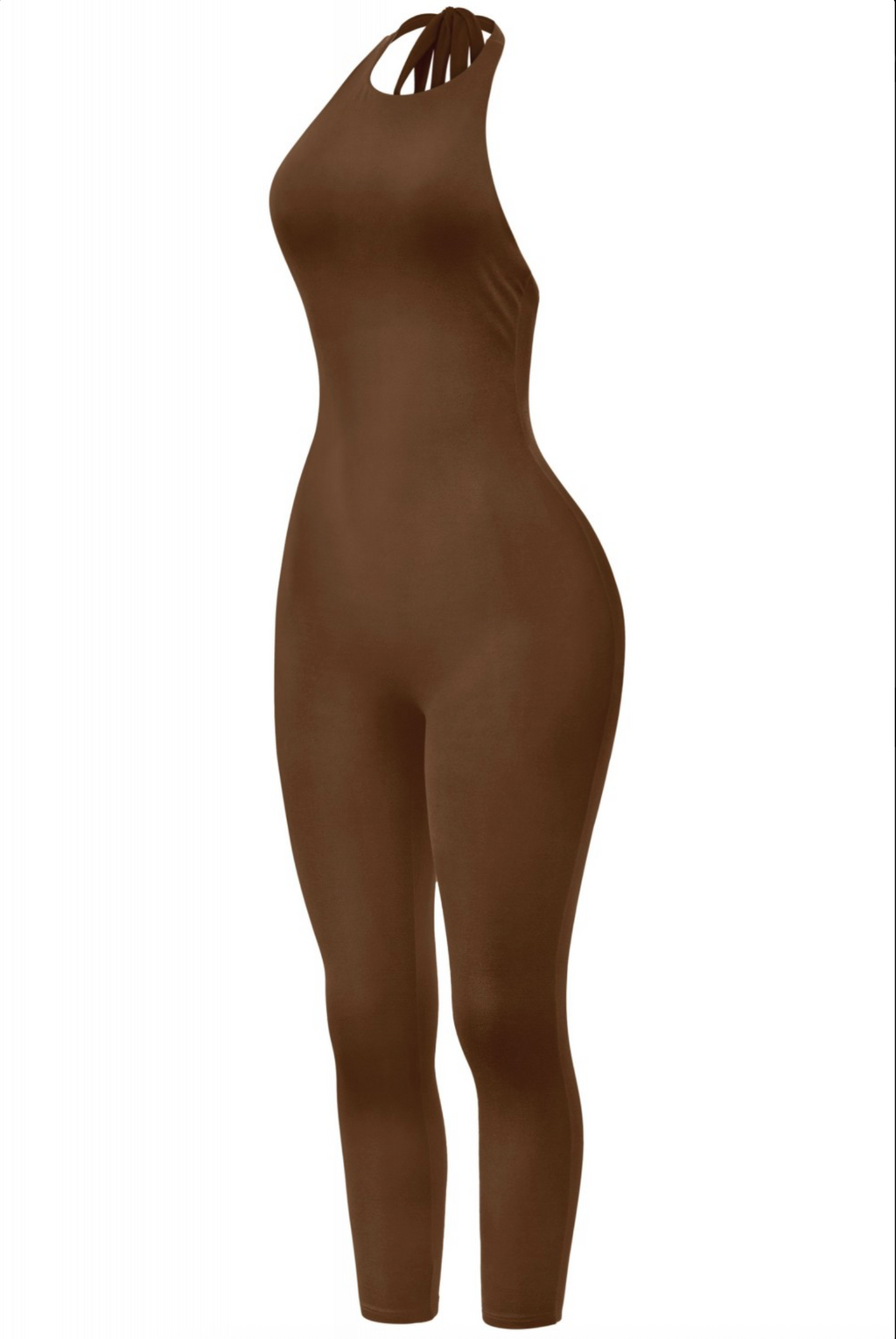 Yasmin Halter Jumpsuit (Brown)