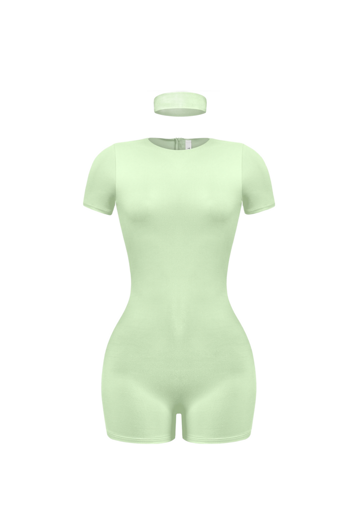 Luna Romper W/ Headband (Sage Green)