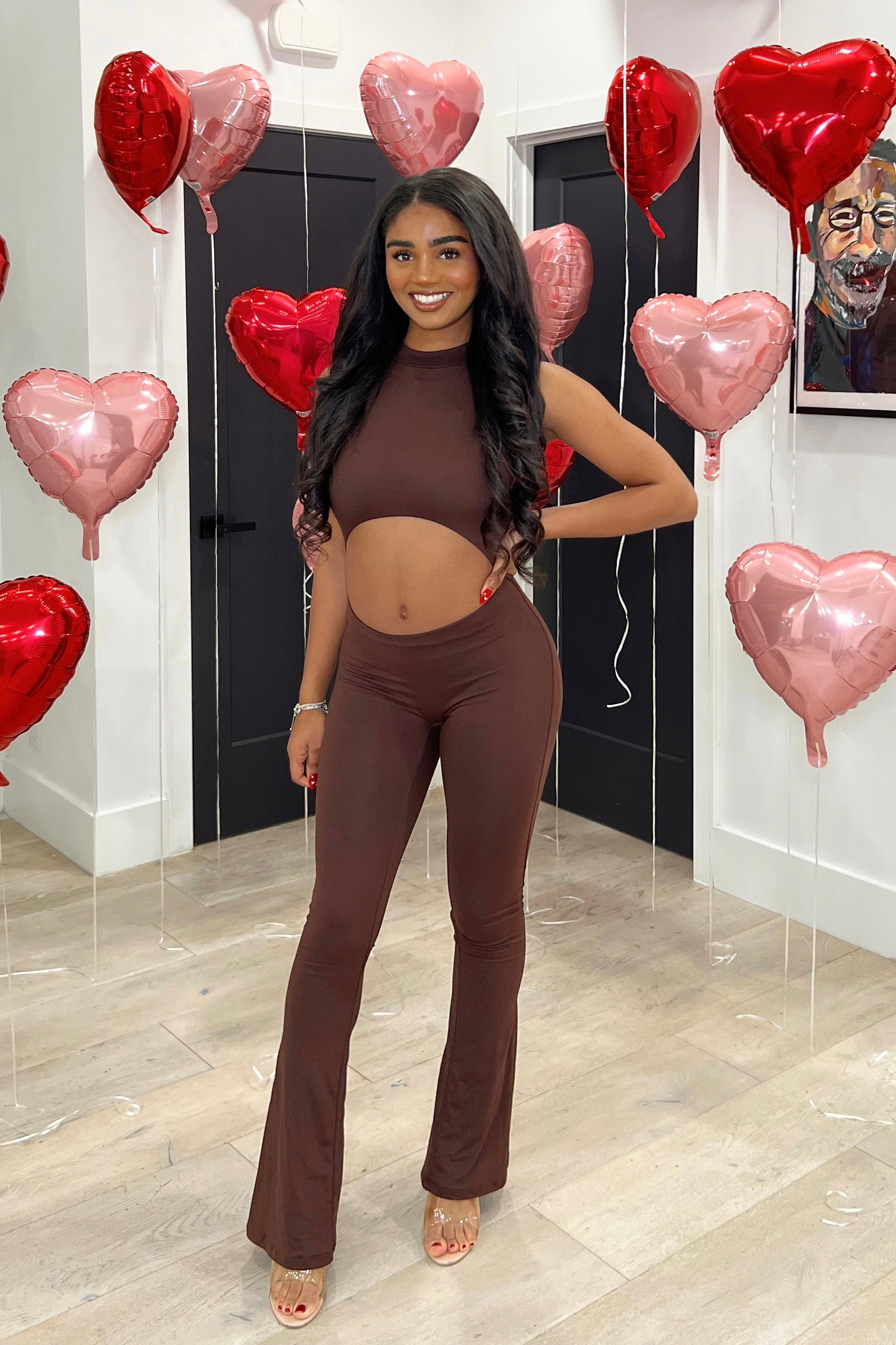 Nova Cutout Jumpsuit (Chocolate Brown)