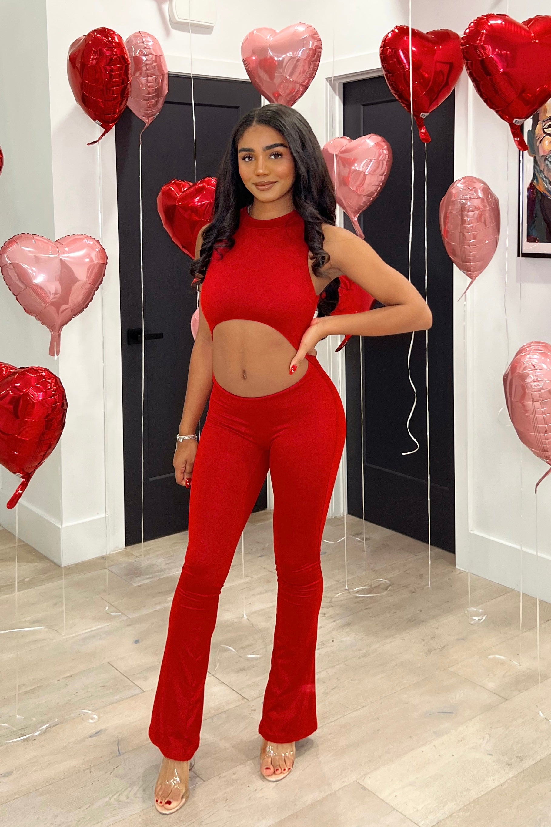 Nova Cutout Jumpsuit (Cherry Red)