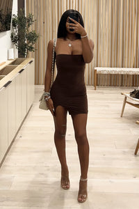 Abba Mini Tube Dress (Chocolate Brown)