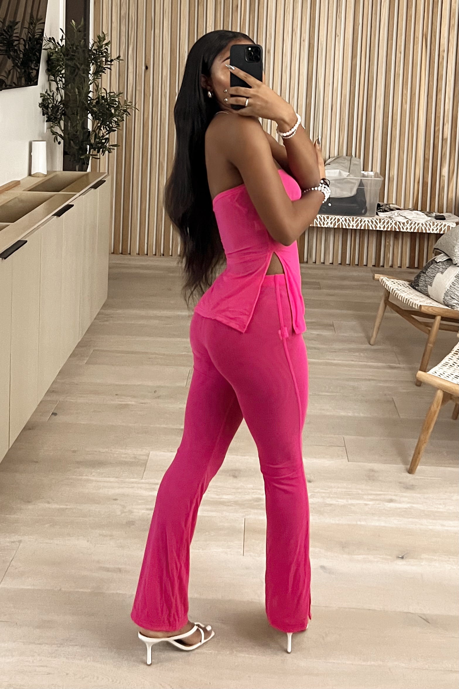 Cello Mesh Pants Set (Pink)