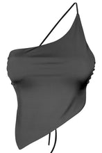 Load image into Gallery viewer, Glamorous Halter Asymmetrical Top (Black)