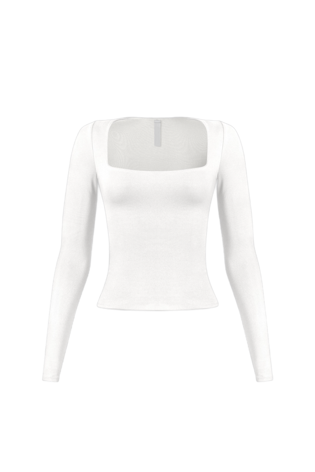 Cassie Long Sleeve Scoop Neck Top (White)