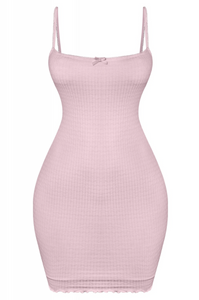 Maisie Ribbon Cami Mini Dress (Mauve Pink)