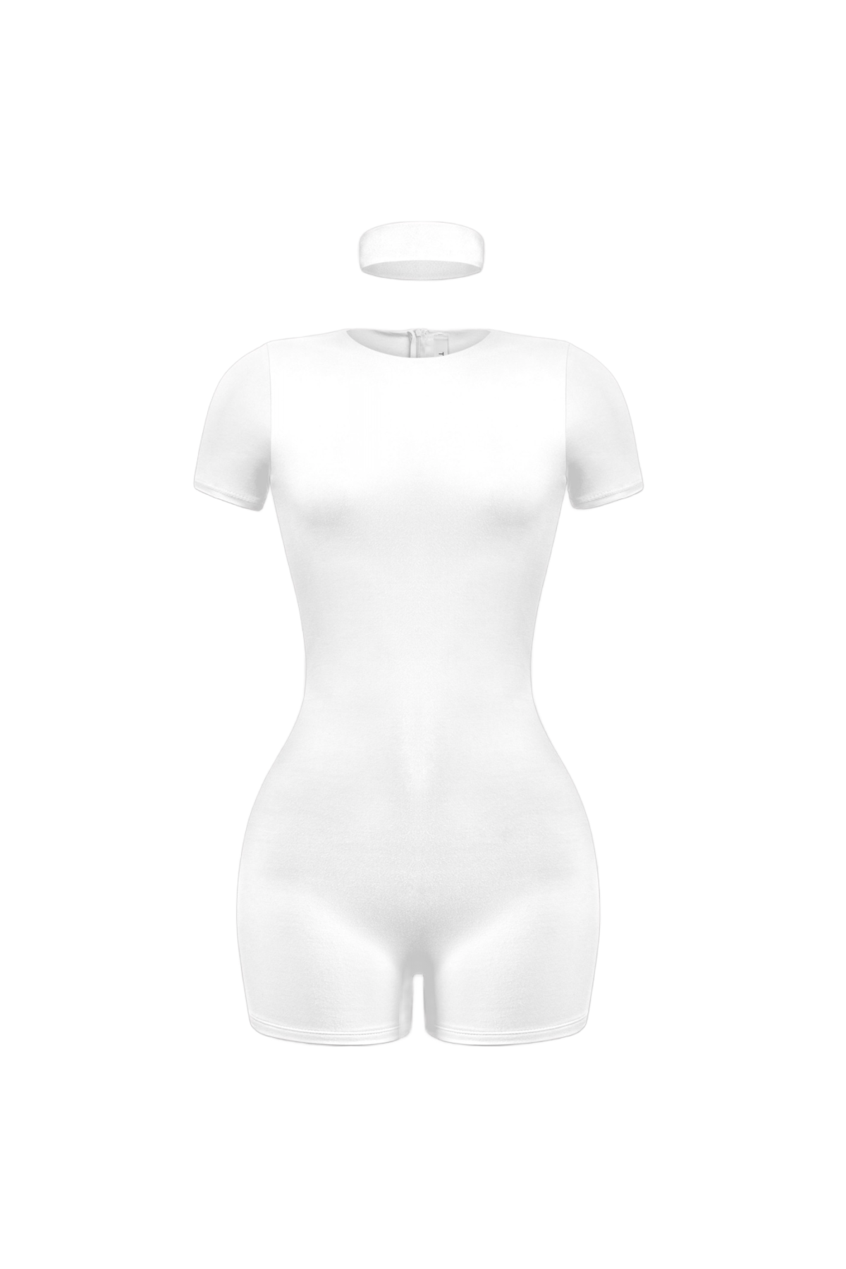 Luna Romper W/ Headband (White)