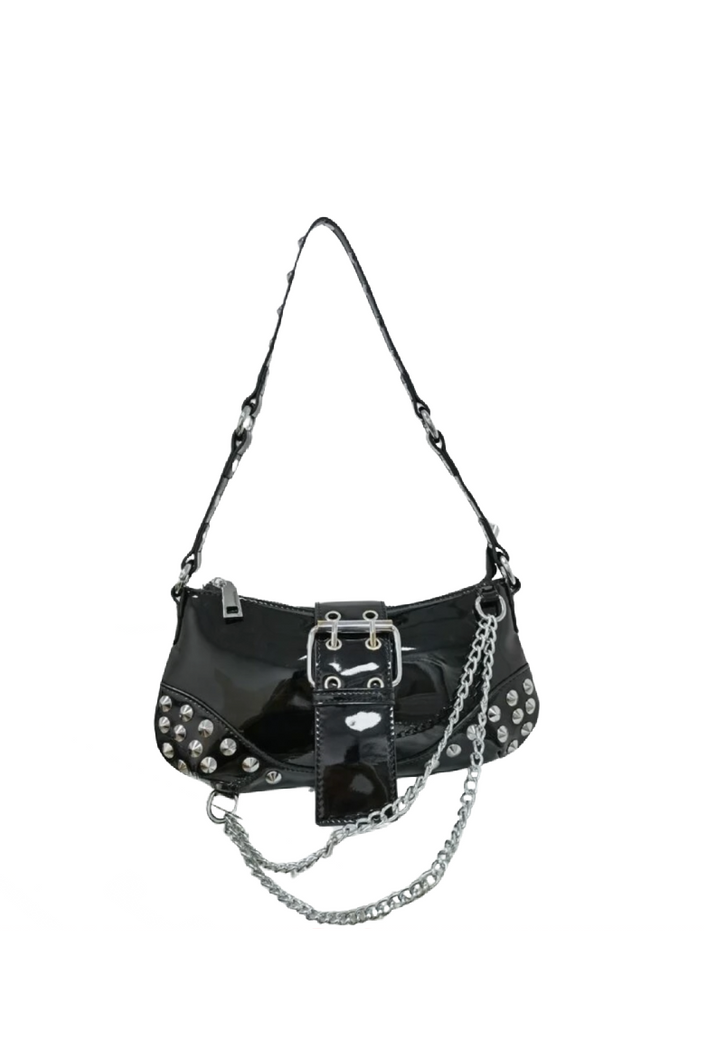 Nyx Studded Shoulder Bag (Black)