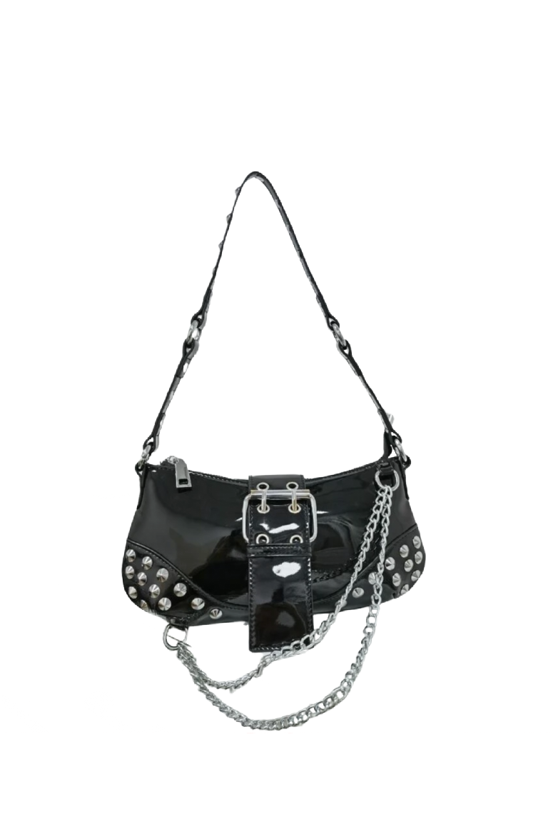 Nyx Studded Shoulder Bag (Black)