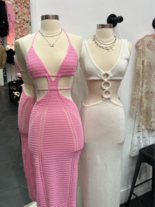 Carlita Knit Maxi Dress (Pink) #1943