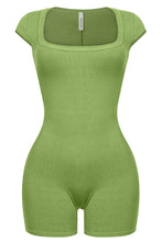 Load image into Gallery viewer, Arella Ribbed Scoop Romper (Avocado Green)