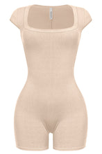 Load image into Gallery viewer, Arella Ribbed Scoop Romper (Sand Brown)