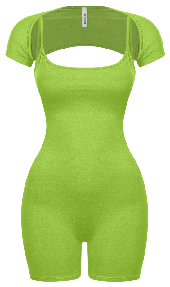 Pilates Romper Set (Pear Green)