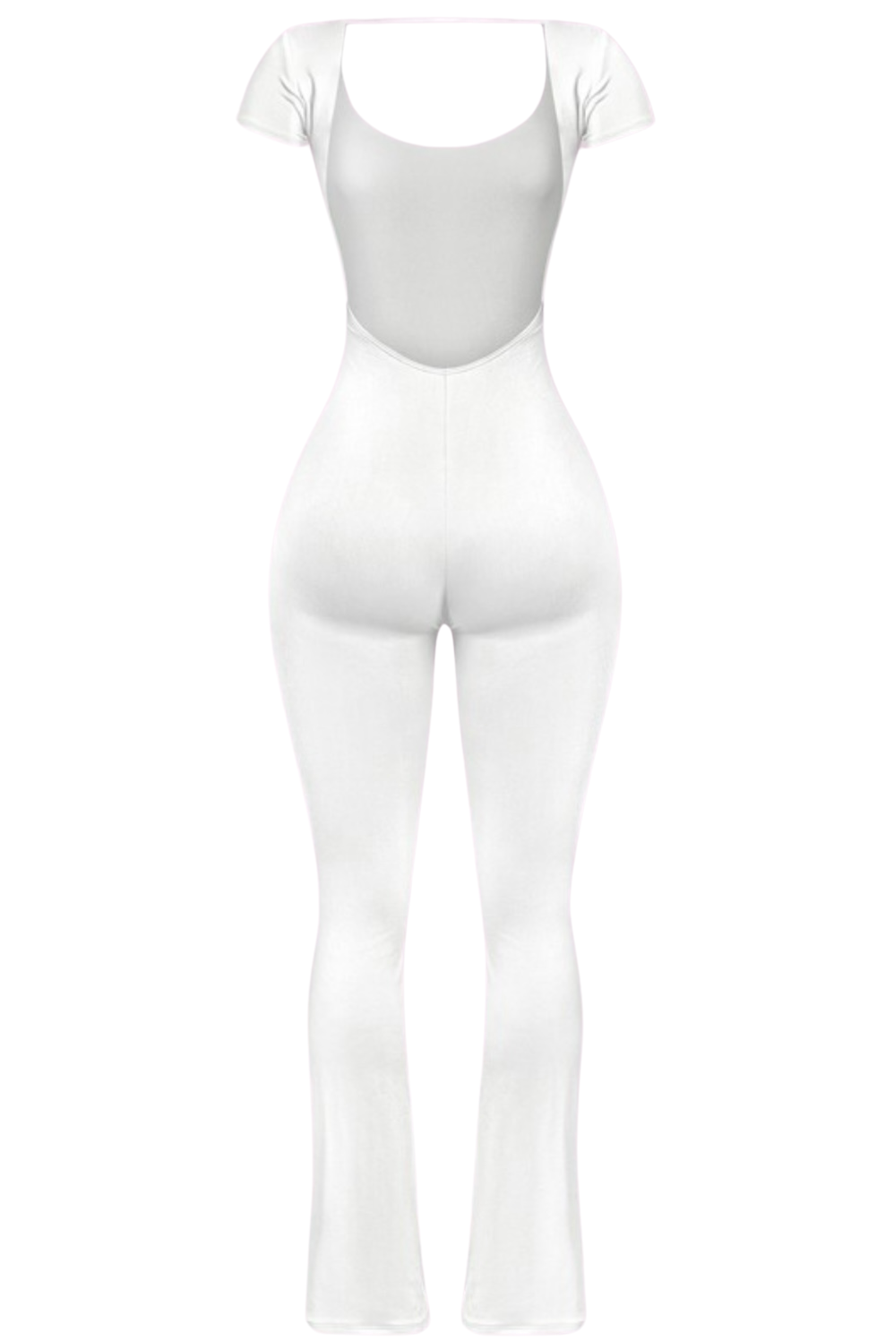 White short top sleeve jumpsuit