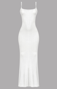 Meli Ribbed Maxi Dress (White)