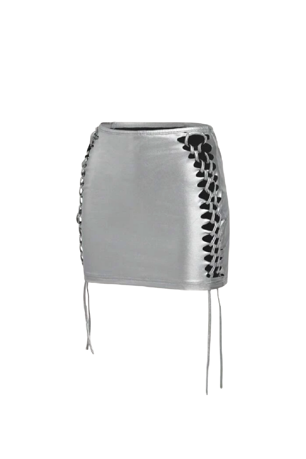Aria Braided Mini Skirt (Silver)