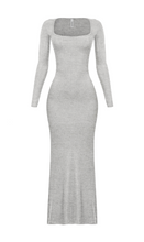Load image into Gallery viewer, Kourtney L/S Ribbed Maxi Dress (Heather Grey)