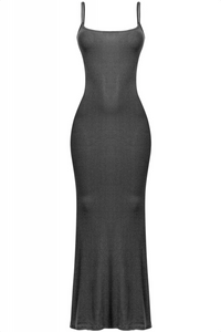 Meli Ribbed Maxi Dress (Black)