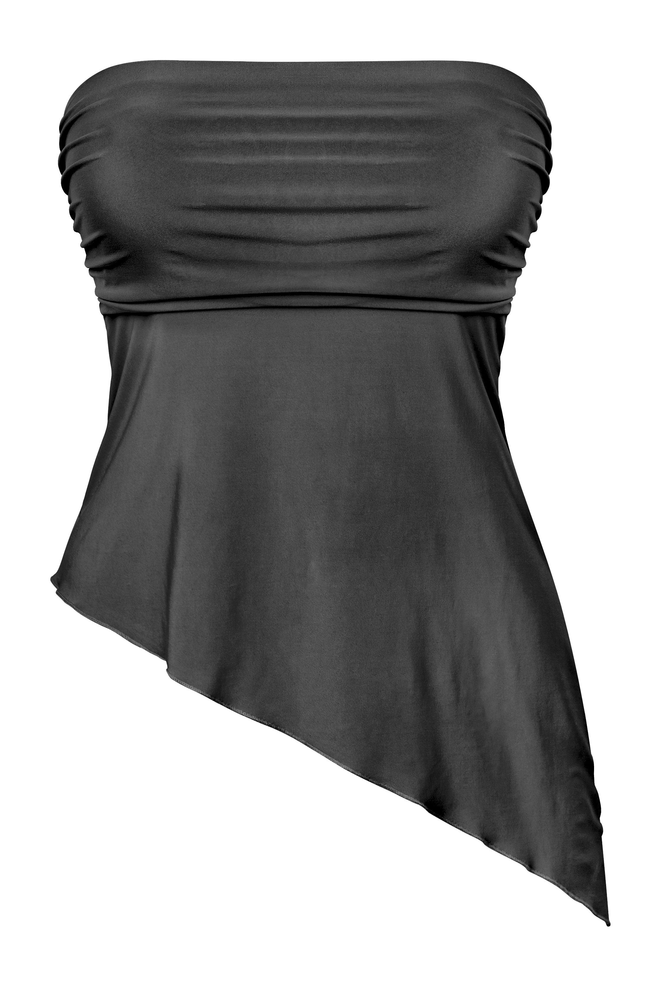 Yareli Asymmetric Tube Top (Black)