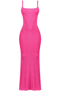 Meli Ribbed Maxi Dress (Fuchsia Pink)
