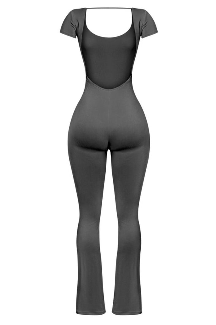 Lorna Short Sleeve Jumpsuit (Black)