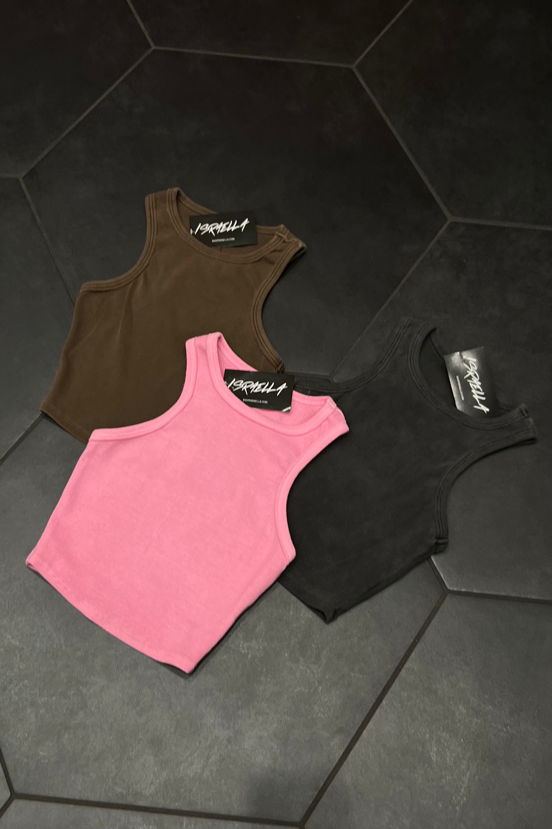 Skim Ribbed Tank Top (Pink) #1995