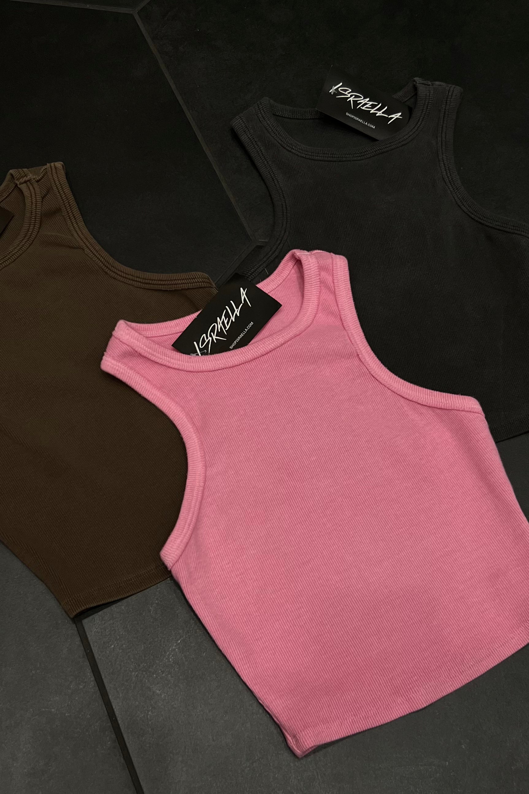 Skim Ribbed Tank Top (Pink) #1995