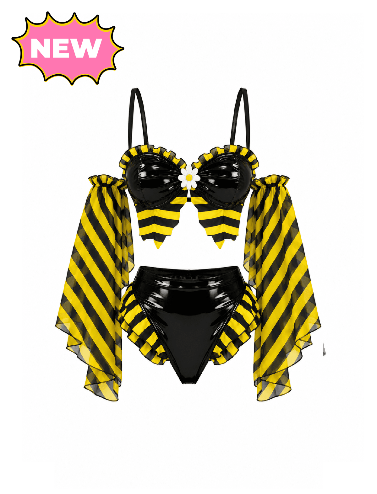 Little Miss Honey Bumblebee Costume (Black/Yellow)
