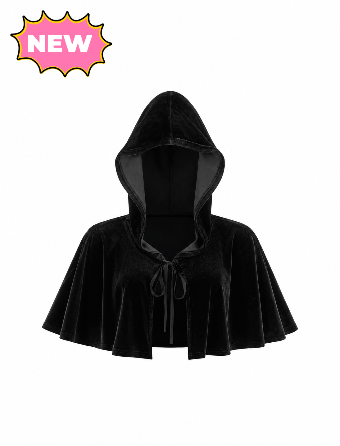 Red Riding Hood Cape (Black Suede)