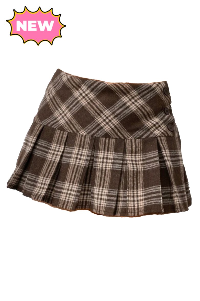 Itty Tartan Mini Skirt (Brown)