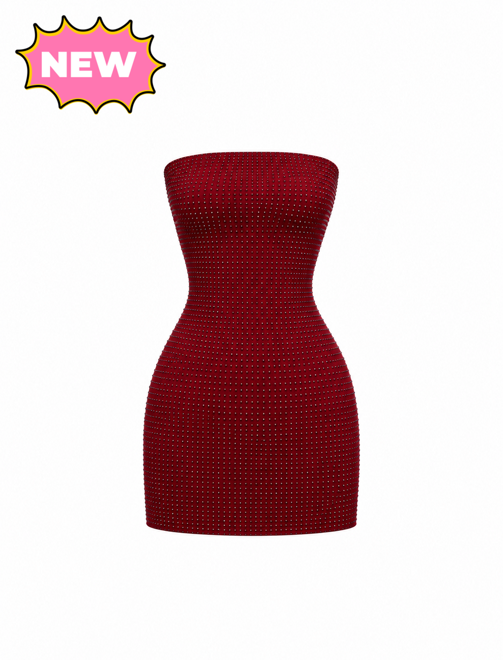 Nimara Tube Mini Dress (Wine Red)