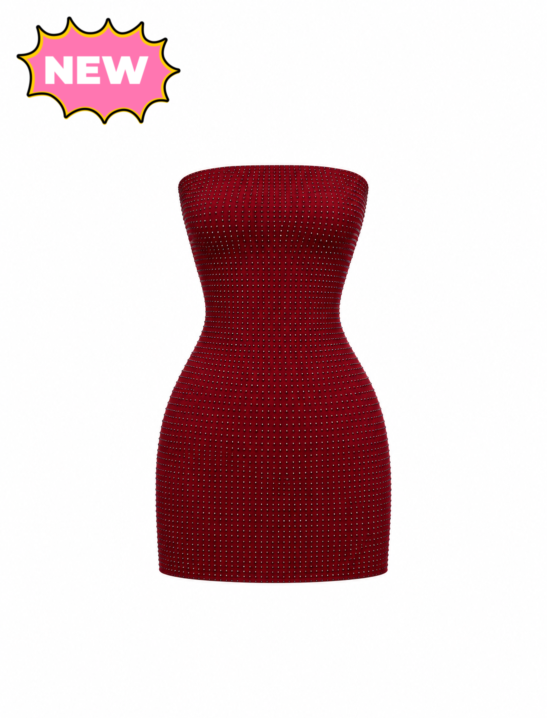 Nimara Tube Mini Dress (Wine Red)