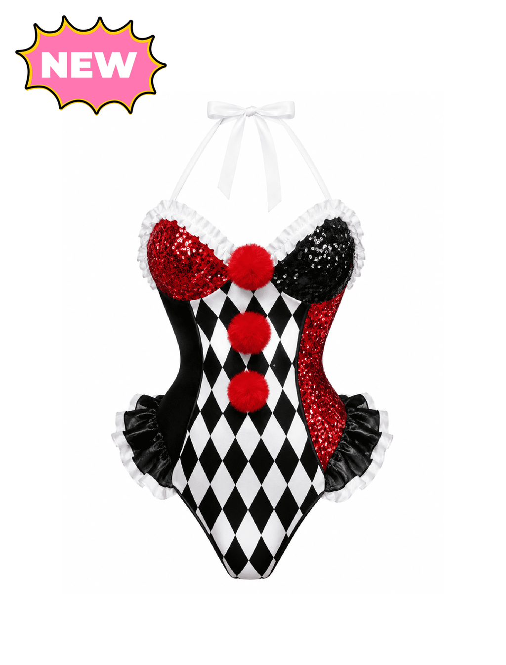 Harlin Clown Costume (Black Multi)