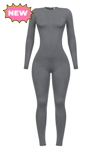 Jaxx Super Soft Long Sleeve Jumpsuit (Charcoal)