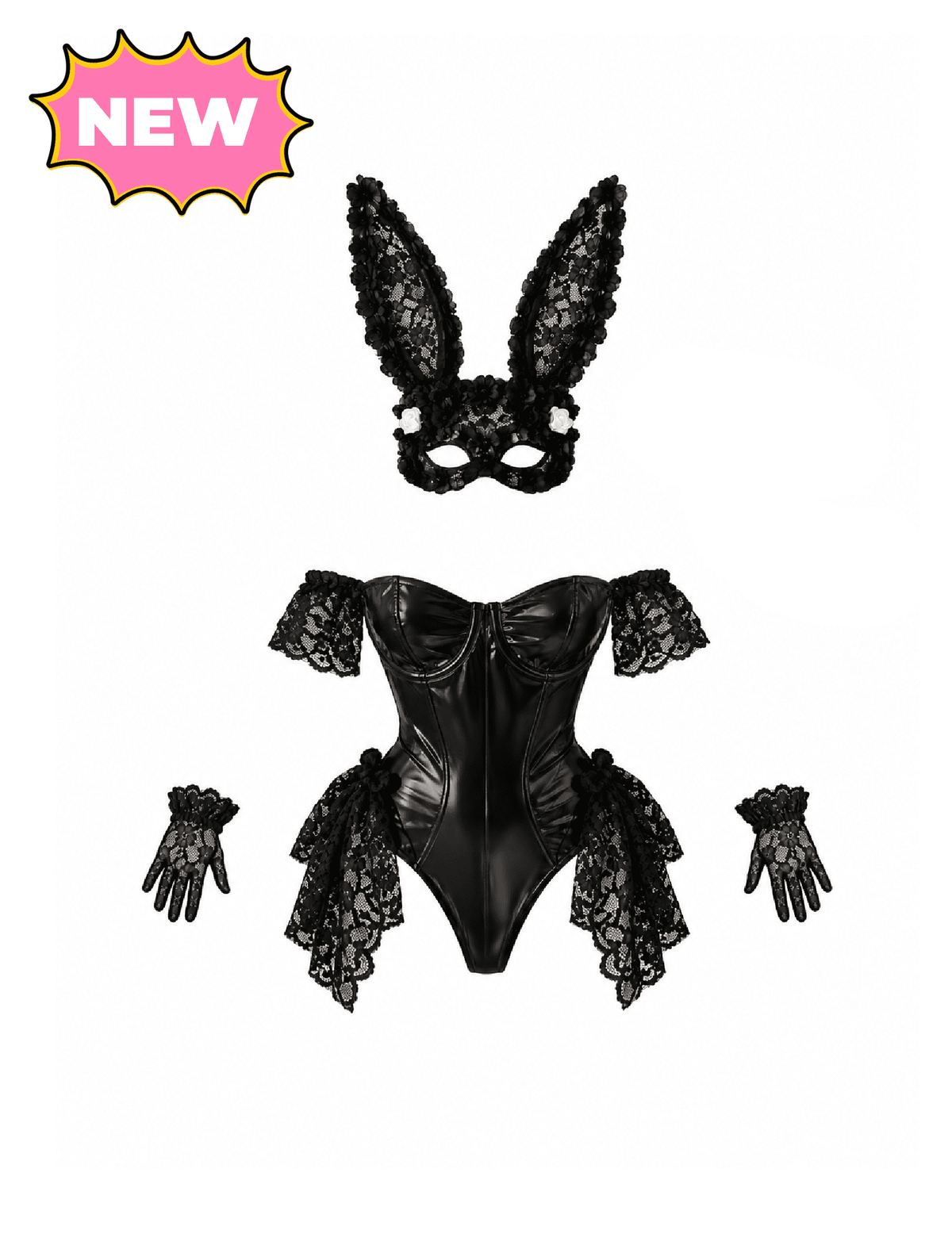Lace Bunny Costume (Black)