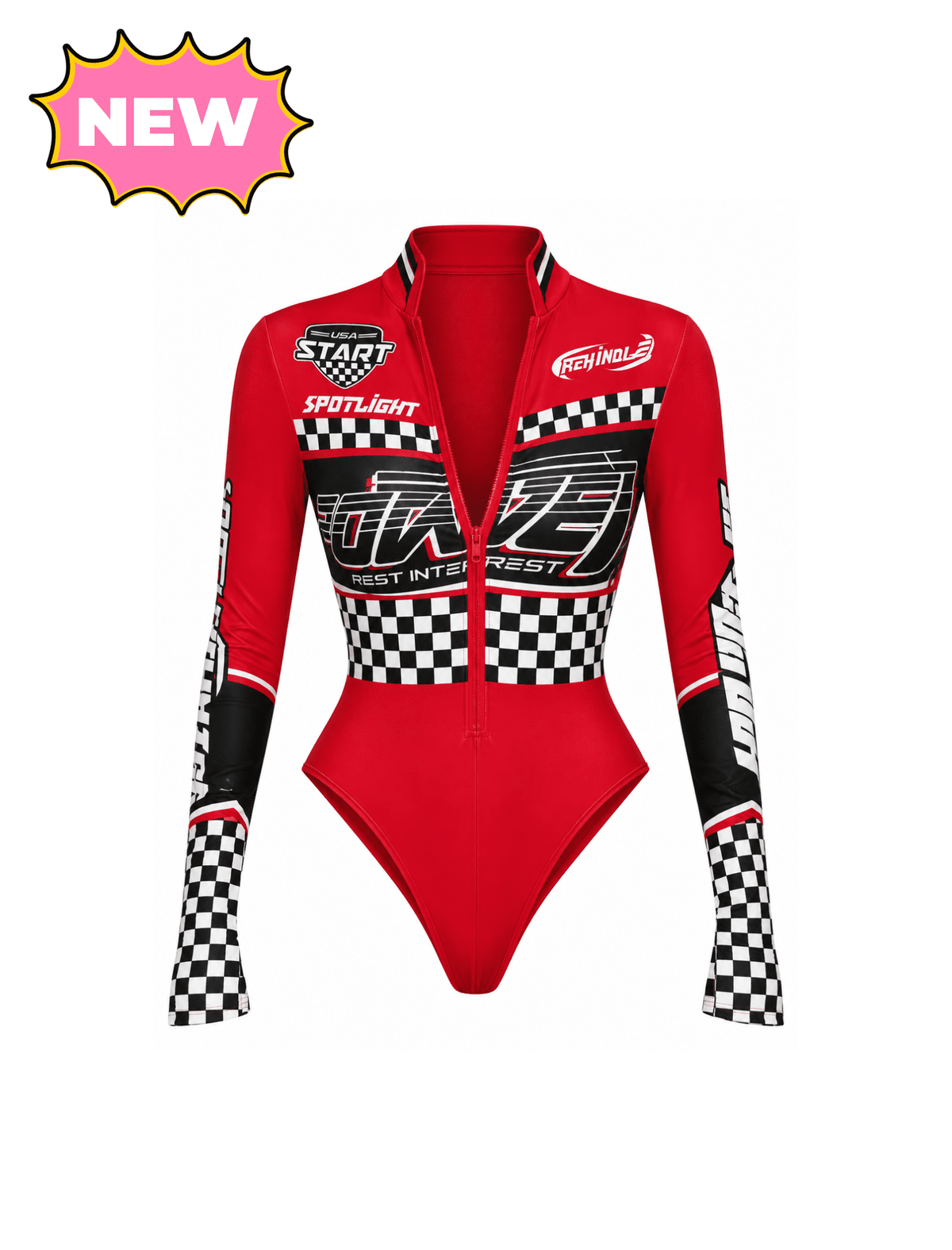 Racer Bodysuit Costume (Red Multi)
