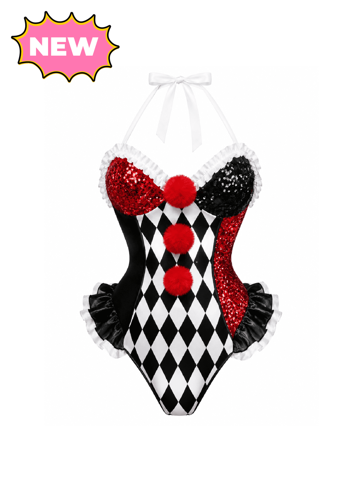 Harlin Clown Costume (Black Multi)