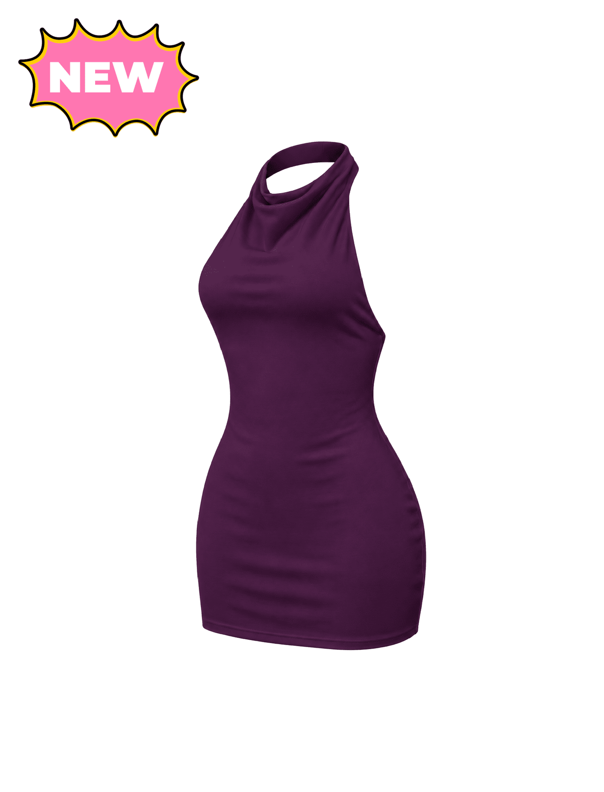 Esme Halter Mini Dress (Purple)