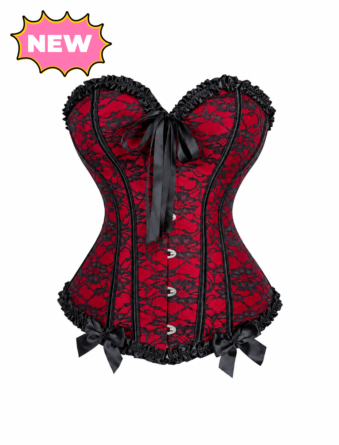 Victorian Corset Top (Black/Red)