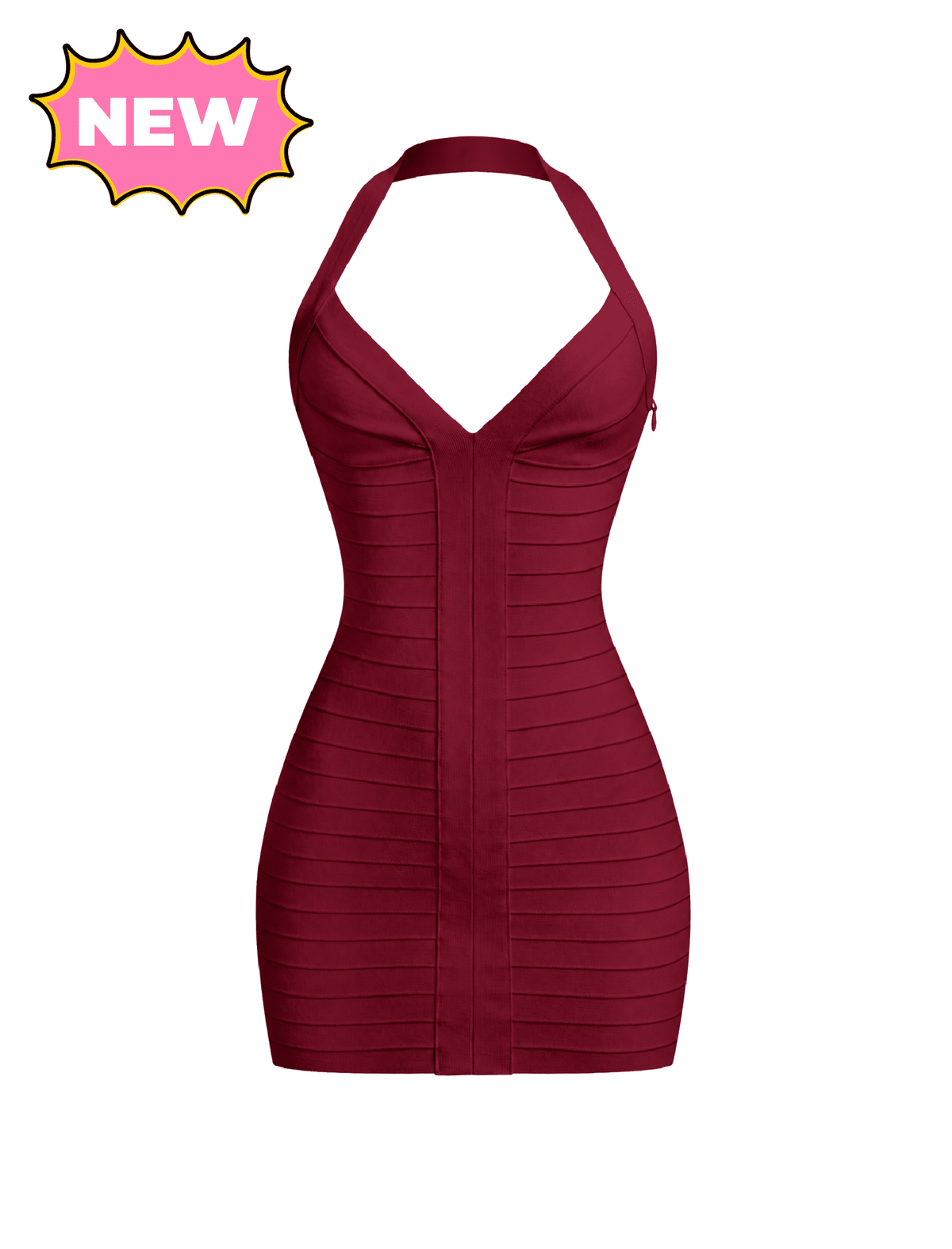 Cici Bandage Dress (Wine Red)