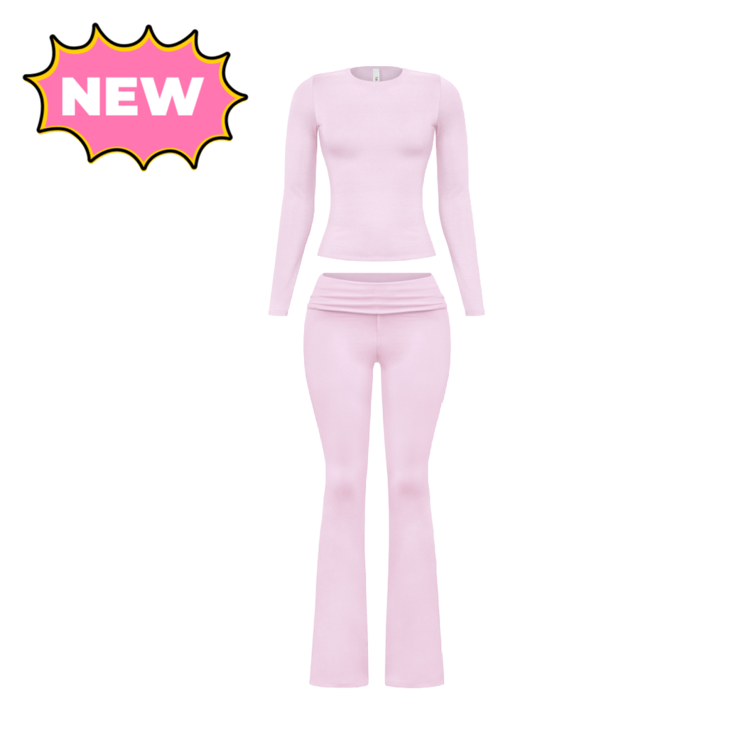 Cara Long Sleeve Pants Set (Blush Pink)