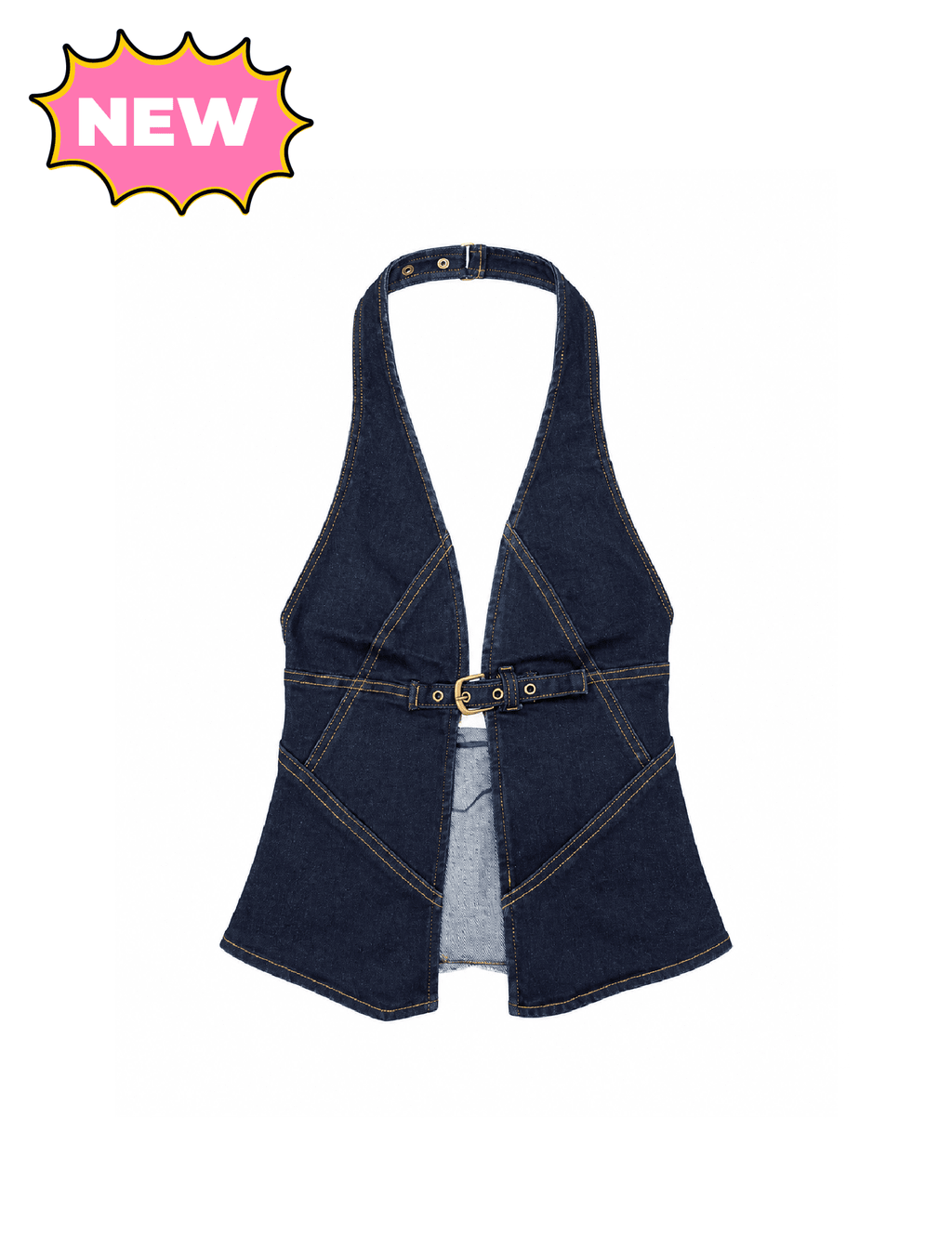 Reverie Denim Halter Top (Dark Blue Denim)