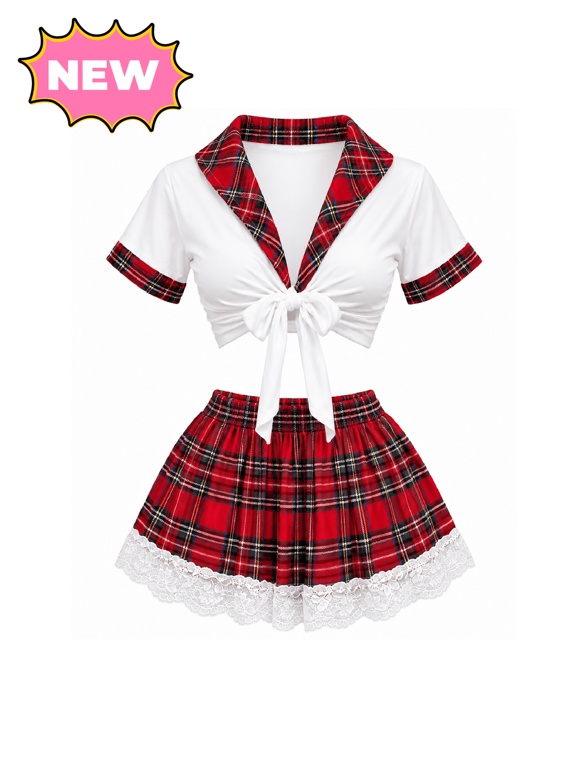 School Girl Costume (White/Red)