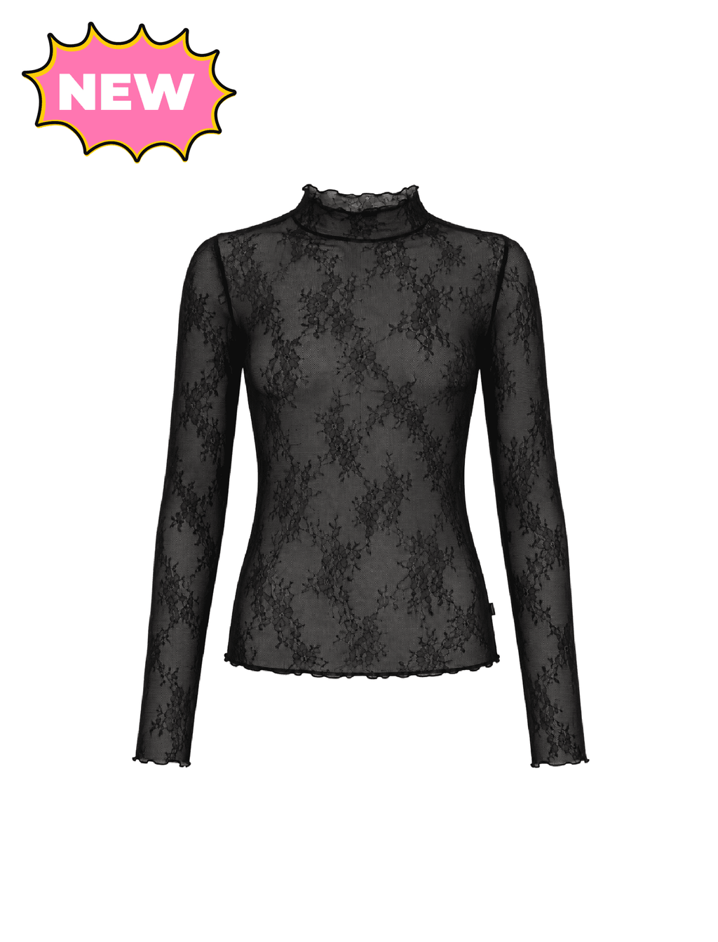 Julius Lace Long Sleeve Top (Black)