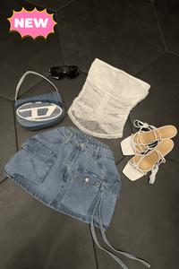 Figueroa Cargo Mini Skirt (Blue Denim)